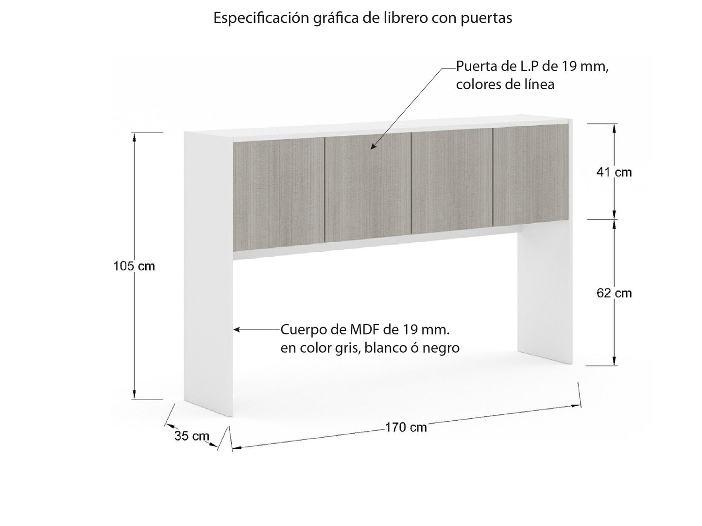Librero sobre Credenza LBR1735