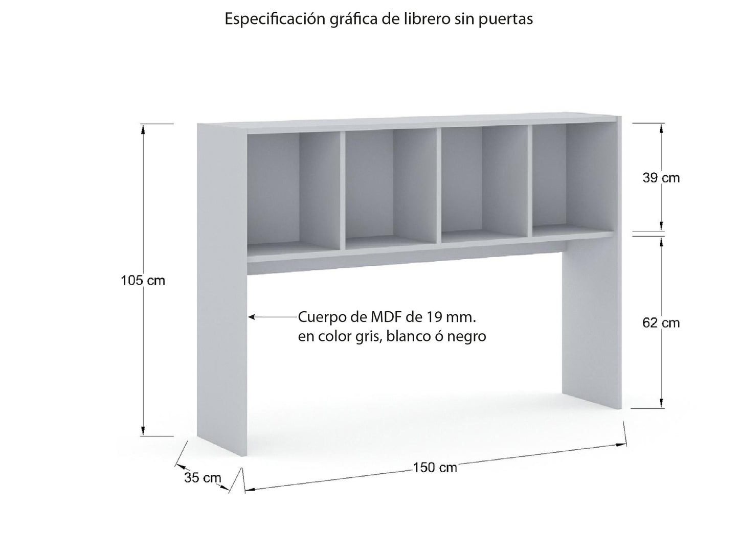 Librero Abierto de L.P. ALBR1535