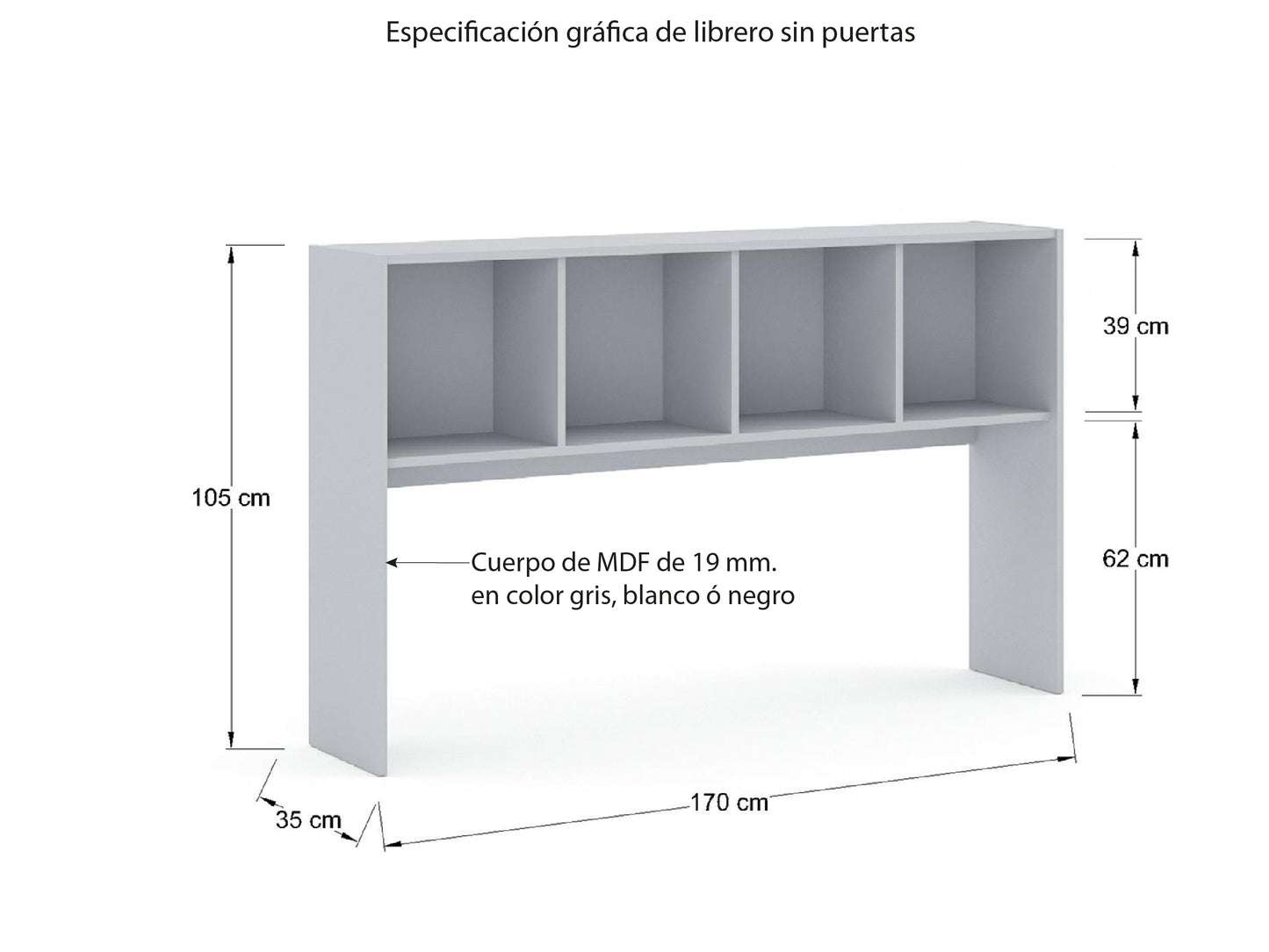 Librero Abierto de L.P. ALBR1735