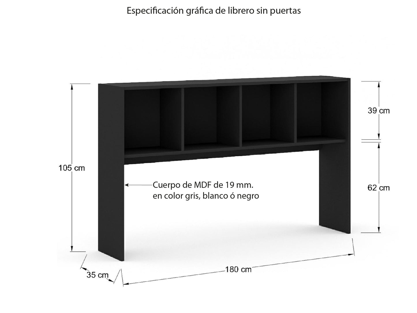 Librero Abierto de L.P. ALBR1835