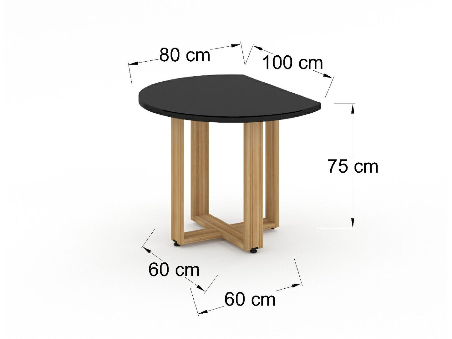 Remate Circular Bohom-Santal con Cristal Negro