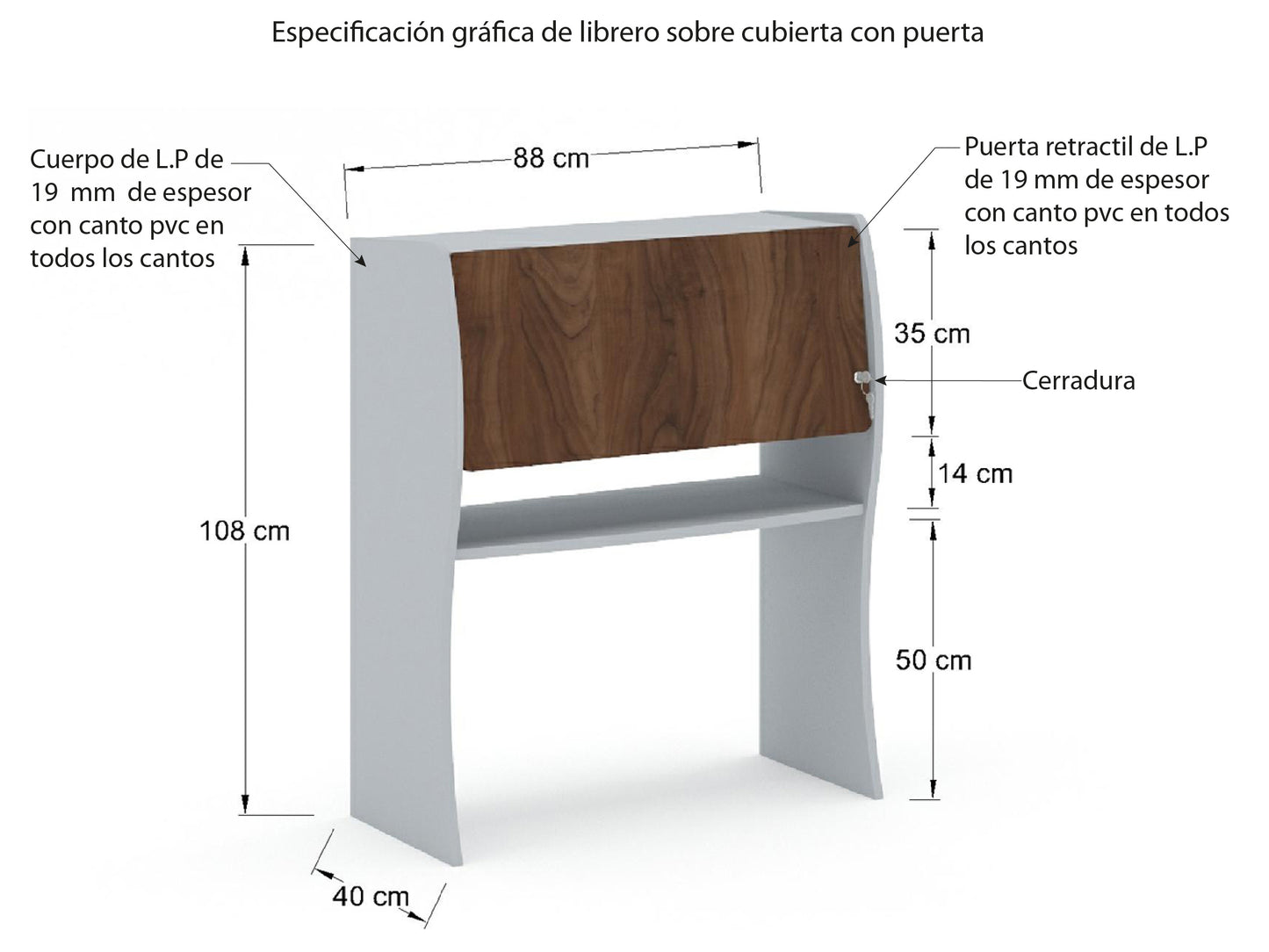 Librero sobre Cubierta LSC90
