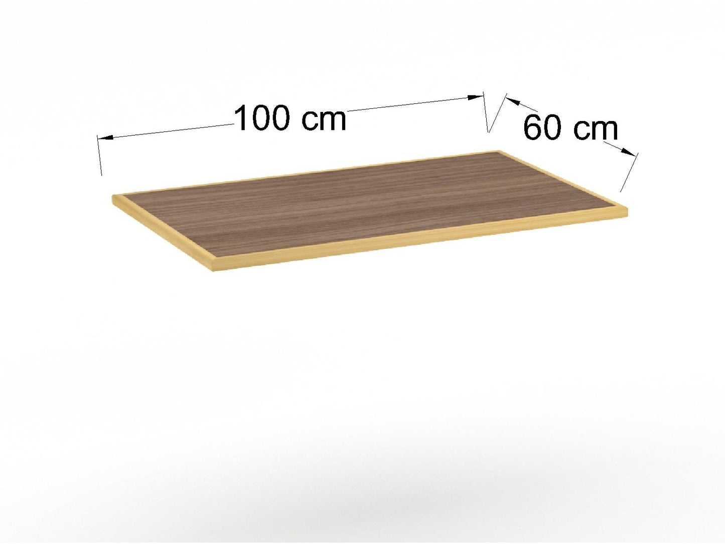 Cubierta Rectangular en L.P + Chapa de Madera para Mesa de Restaurante