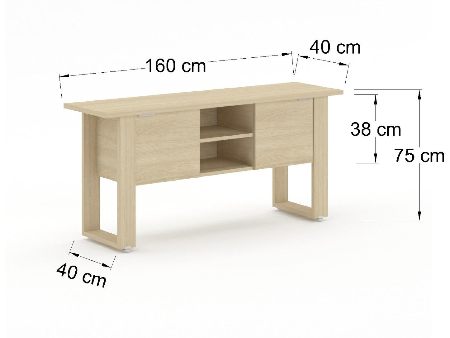 Credenza Ejecutiva Bohom-Opus con Puertas y Estantes