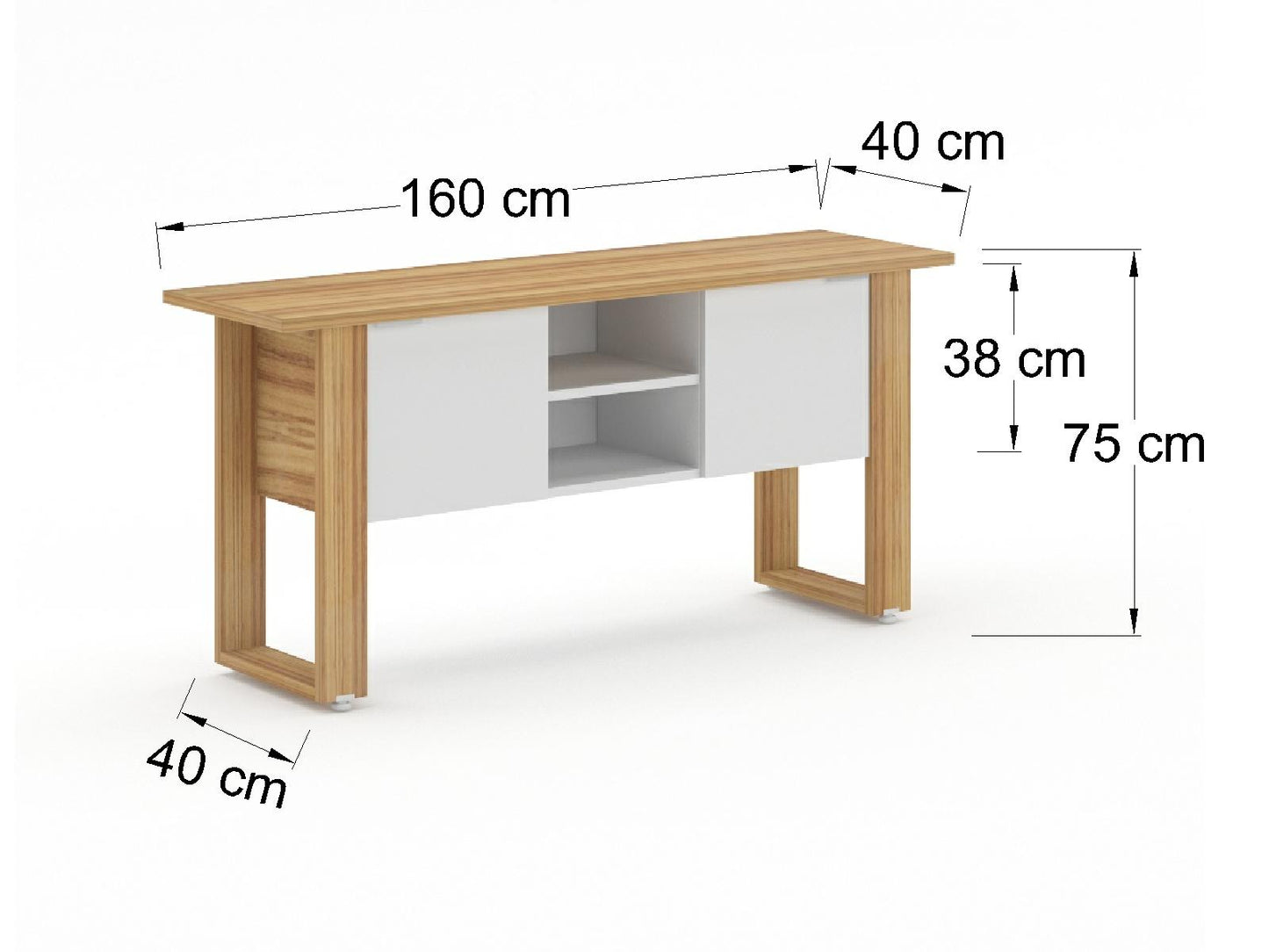 Credenza Ejecutiva Bohom-Santal con Puertas y Estantes