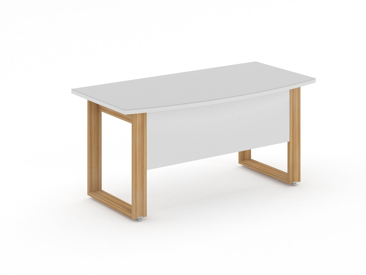 Escritorio Ejecutivo Bohom-Luma con Cubierta Curva en Cristal Bl