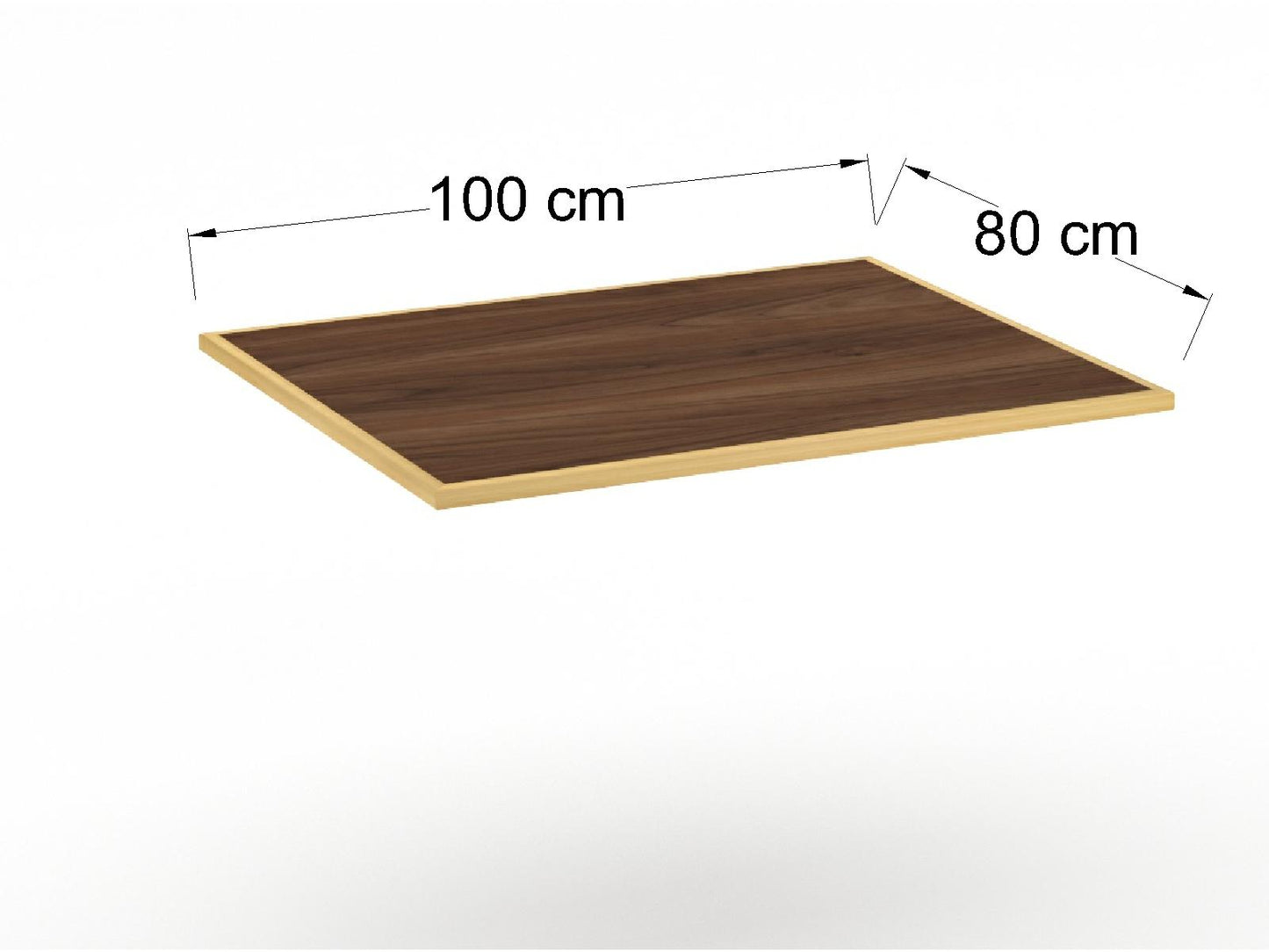 Cubierta Rectangular en L.P + Chapa de Madera para Mesa de Restaurante