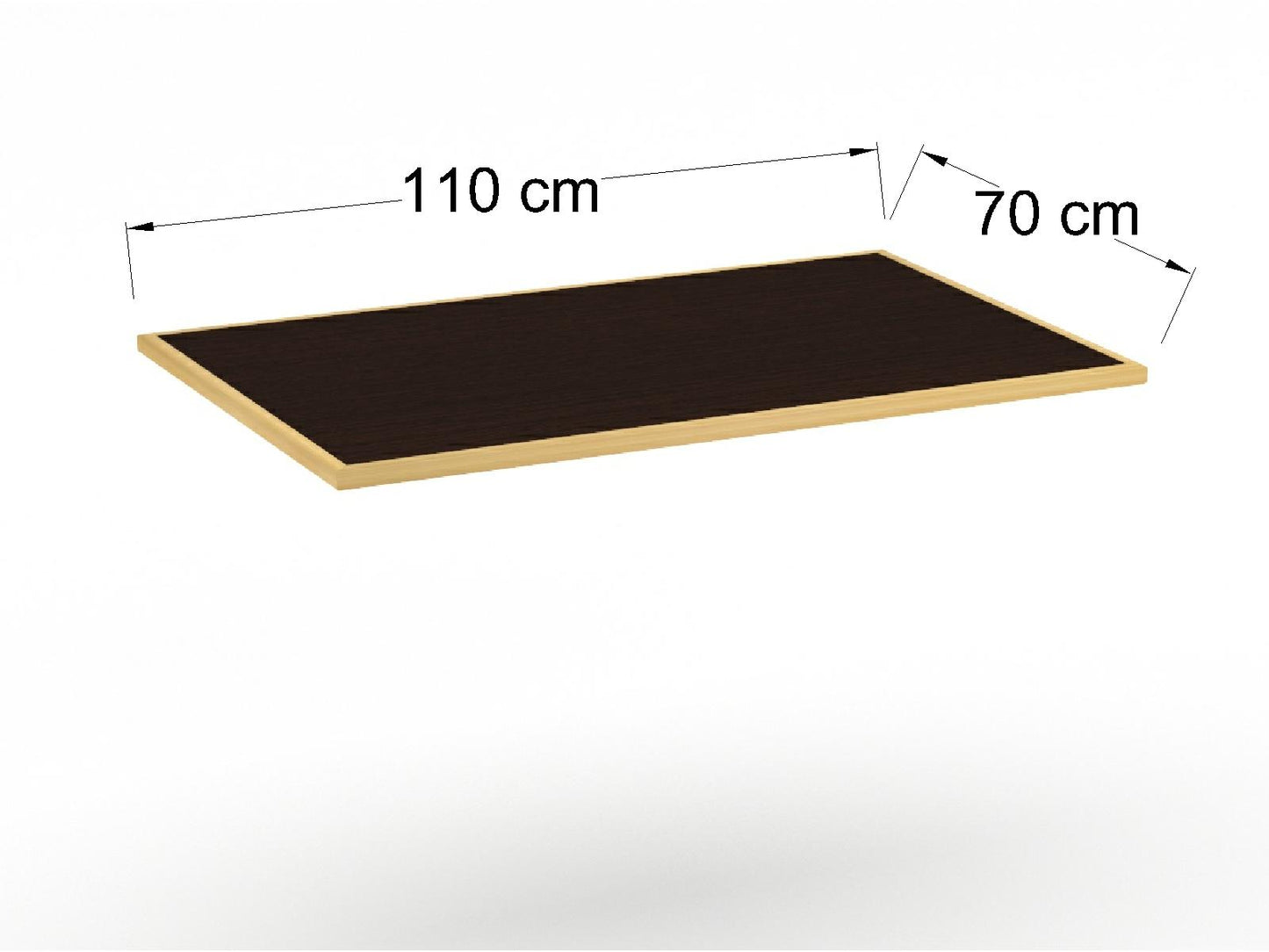 Cubierta Rectangular en L.P + Chapa de Madera para Mesa de Restaurante