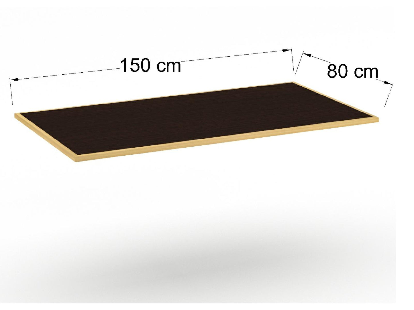 Cubierta Rectangular en L.P + Chapa de Madera para Mesa de Restaurante