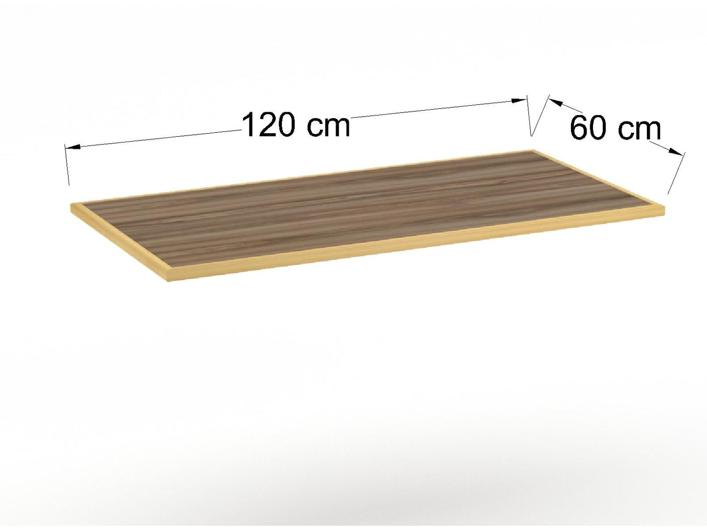 Cubierta Rectangular en L.P + Chapa de Madera para Mesa de Restaurante