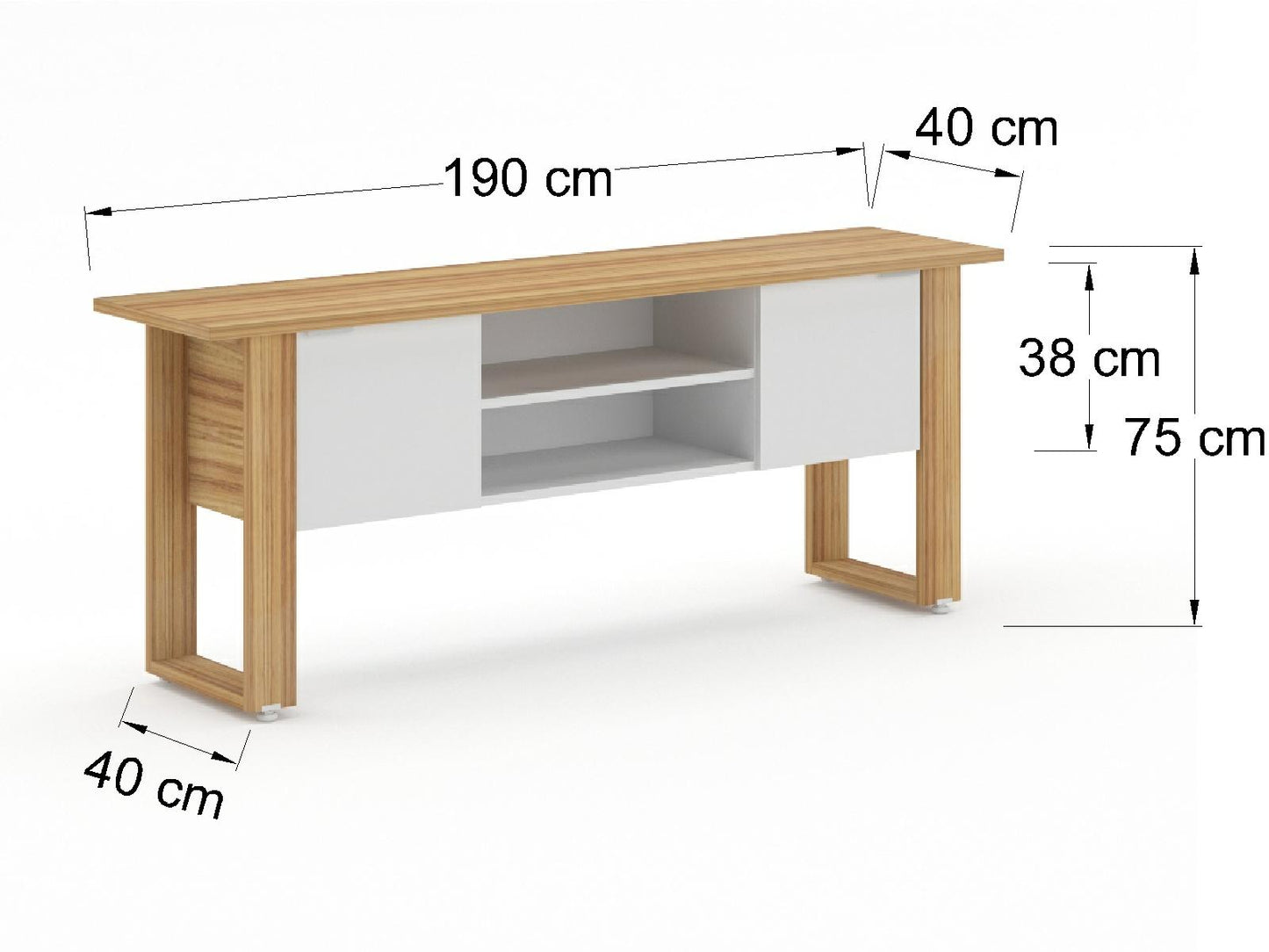 Credenza Ejecutiva Bohom-Santal con Puertas y Estantes