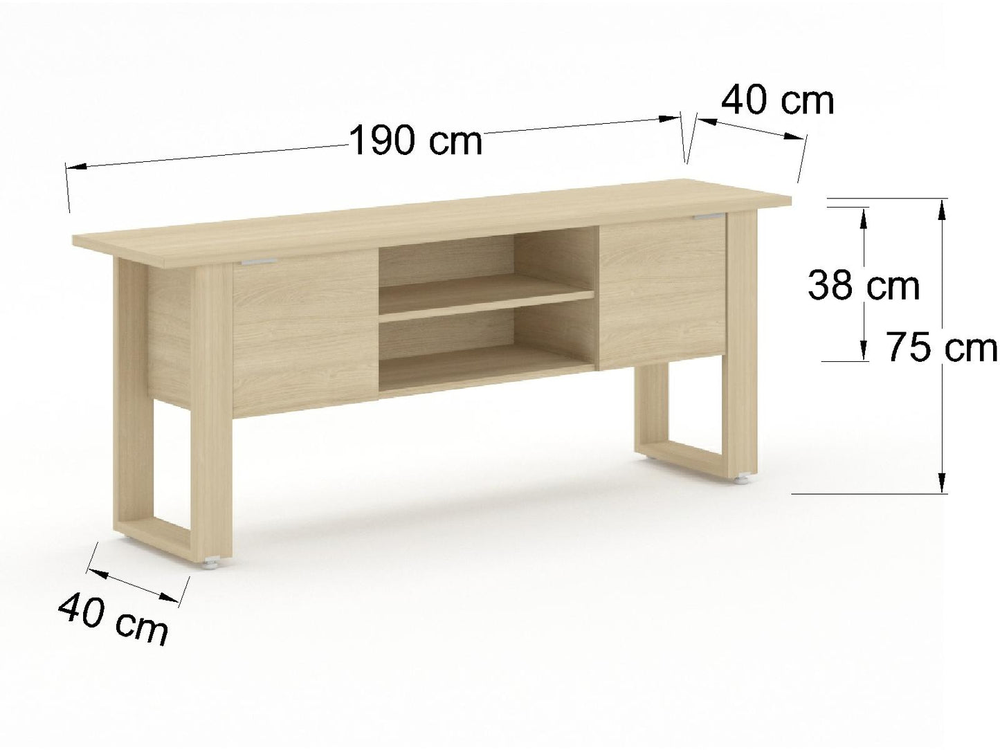 Credenza Ejecutiva Bohom-Opus con Puertas y Estantes