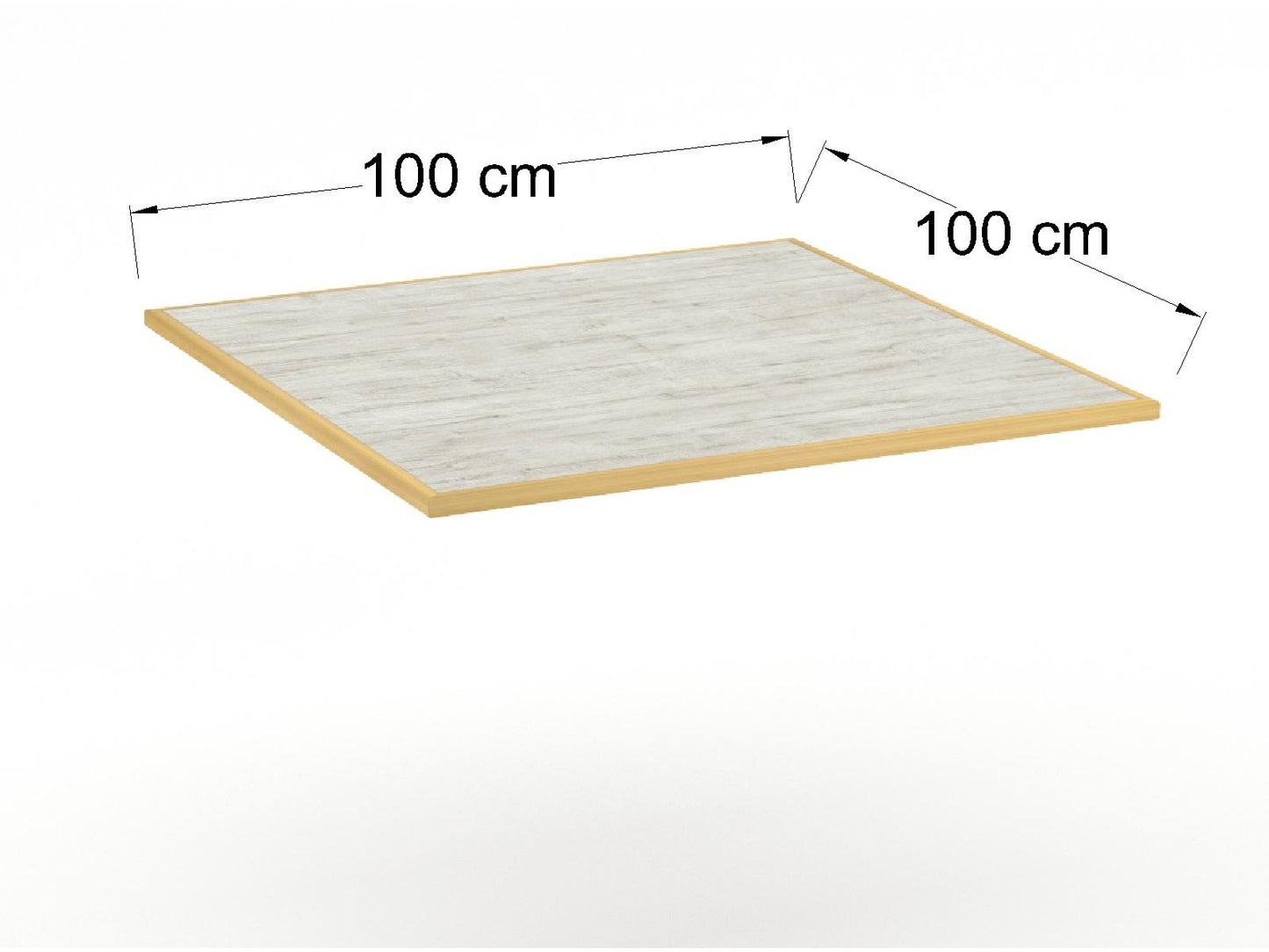 Cubierta Cuadrada en Formaica + Chapa de Madera para Mesa de Restaurante