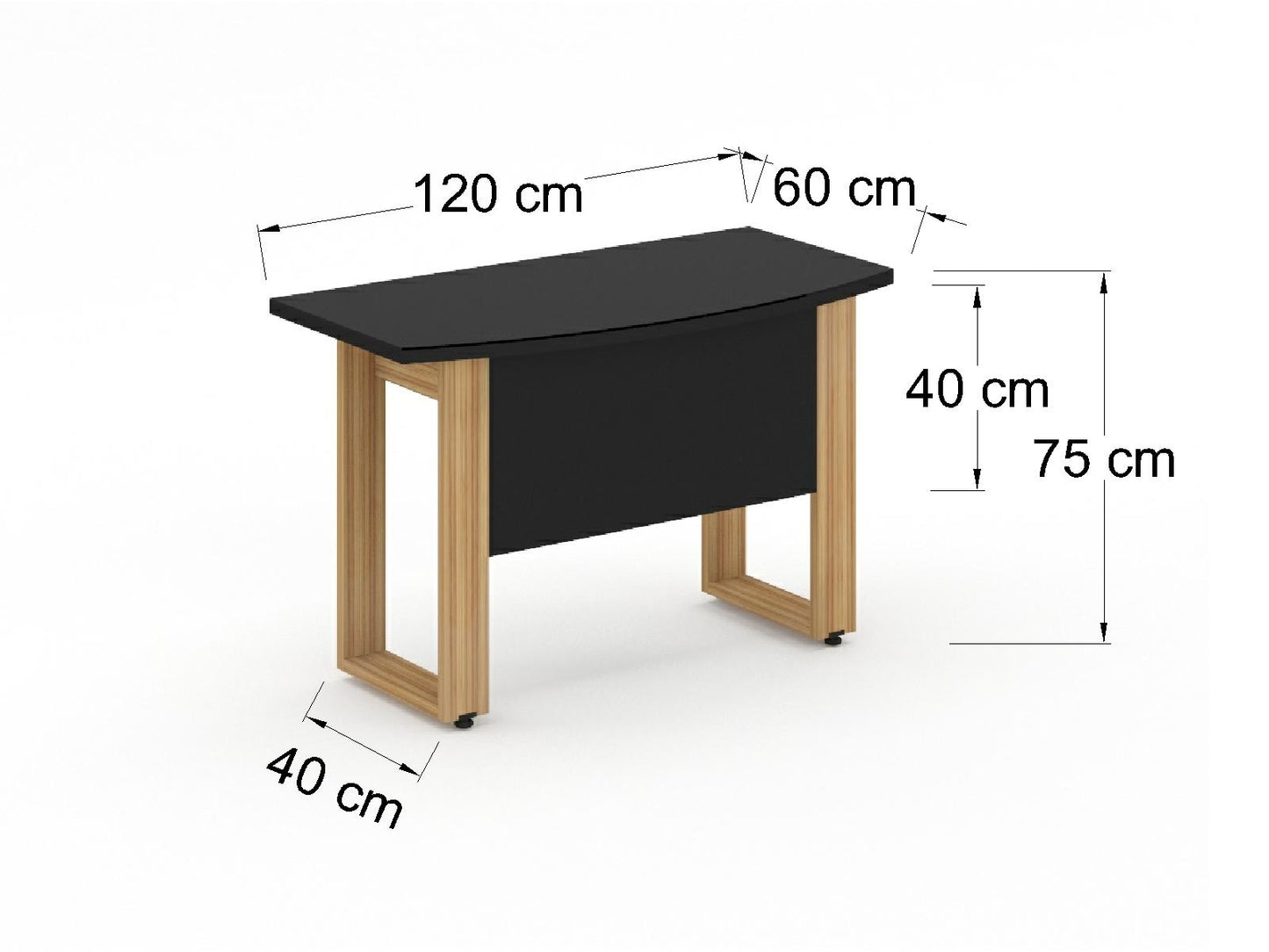 Escritorio Ejecutivo Bohom-Luma con Cubierta Curva en Cristal Ne