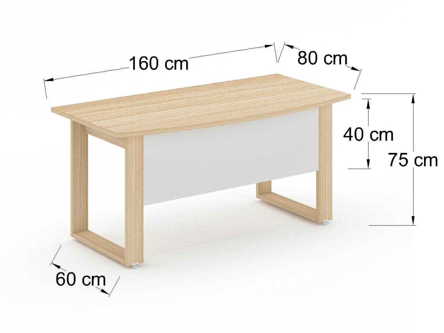 Escritorio Ejecutivo Bohom-Luma con Cubierta Curva en Color