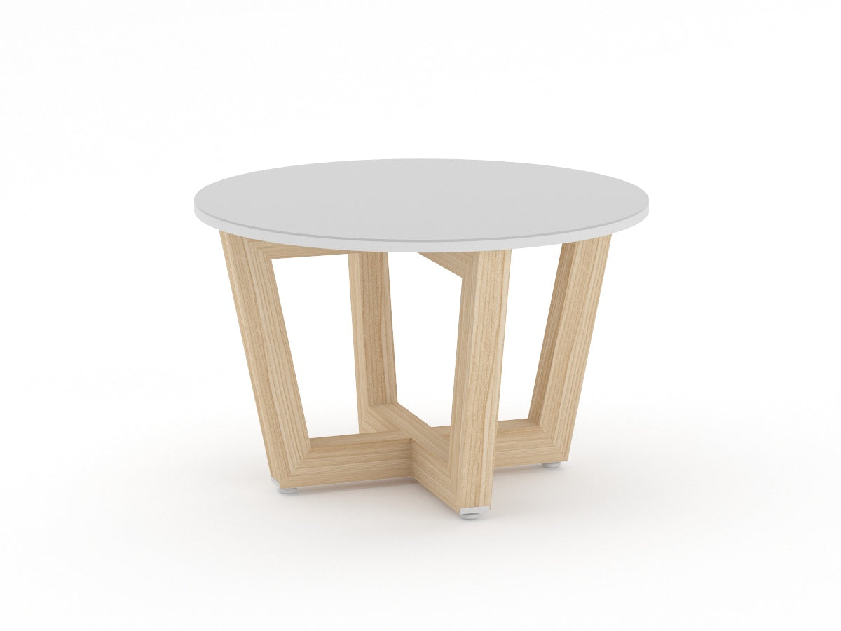 Mesa de Juntas Bok-Santal con Cubierta Blanca de Cristal