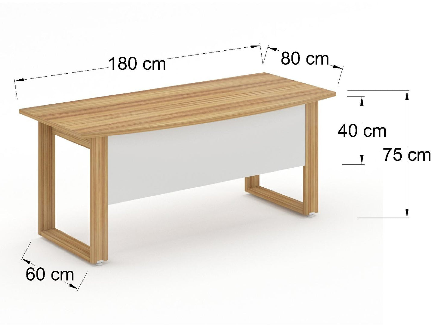 Escritorio Ejecutivo Bohom-Luma con Cubierta Curva en Color