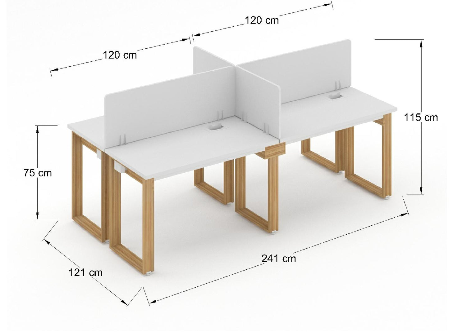 Modulo de Trabajo Bohom para 4 personas