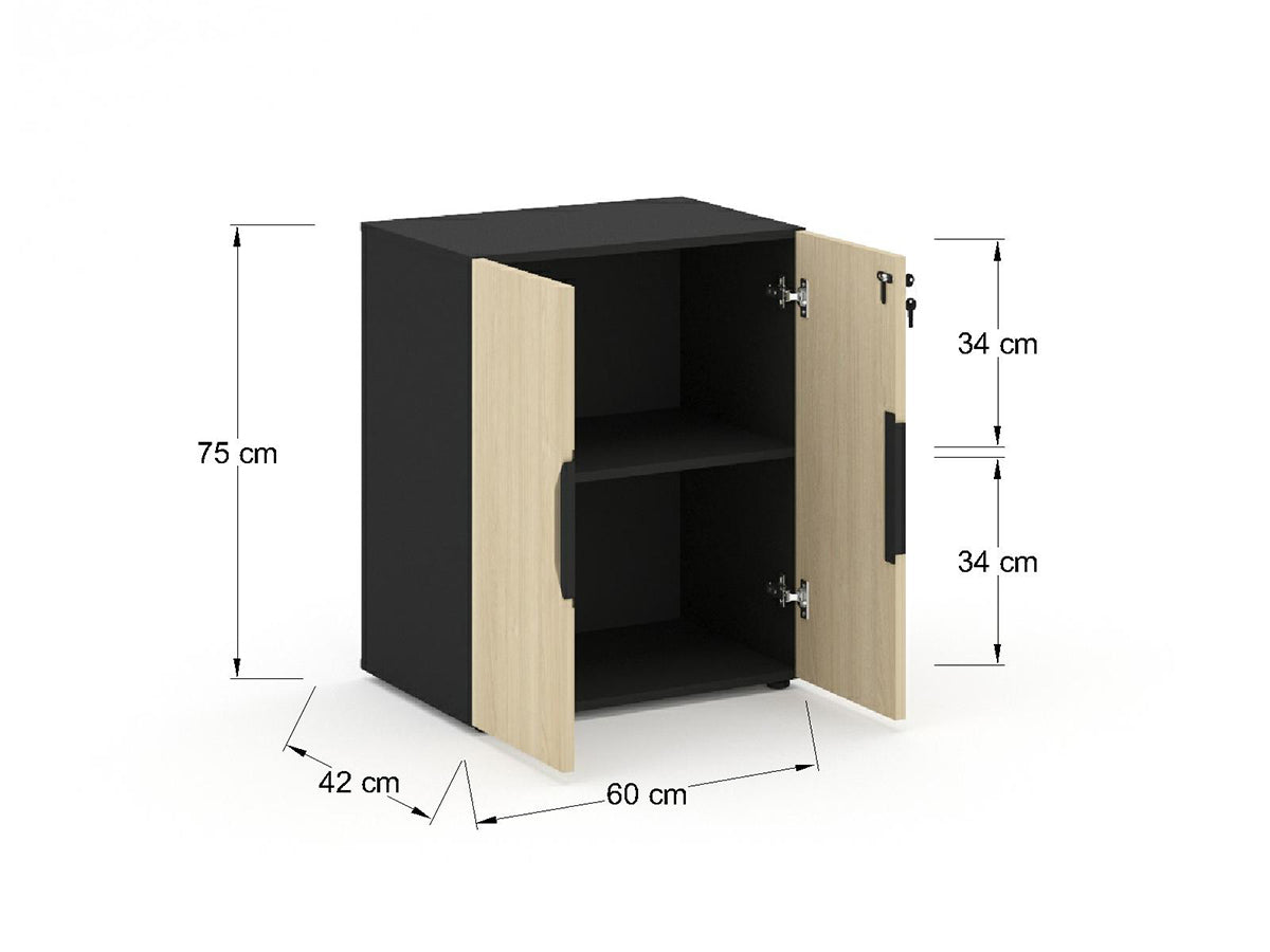 Librero de 1 Entrepaño con Puertas