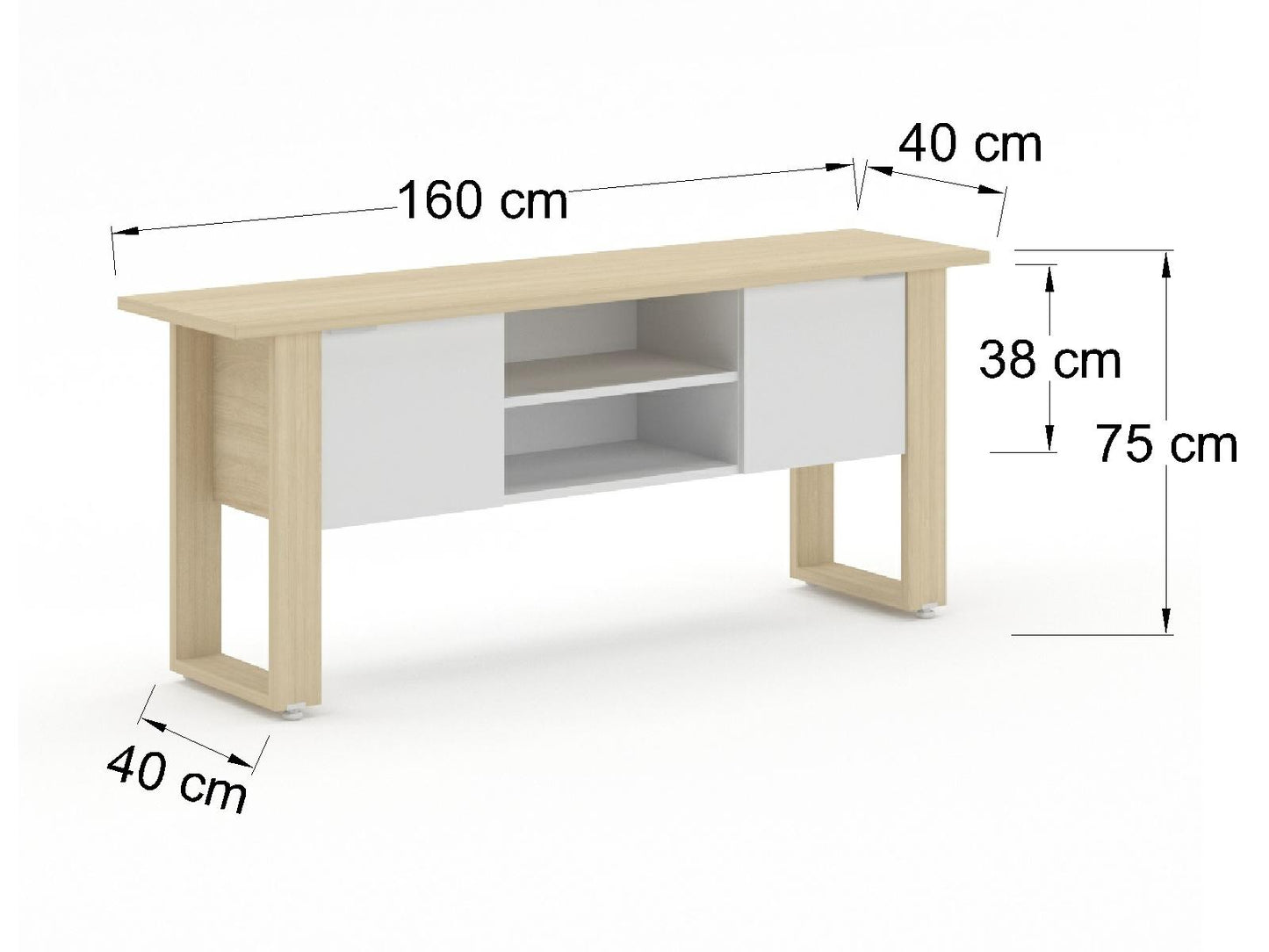 Credenza Ejecutiva Bohom con Cubierta en Color + Puertas y Estantes