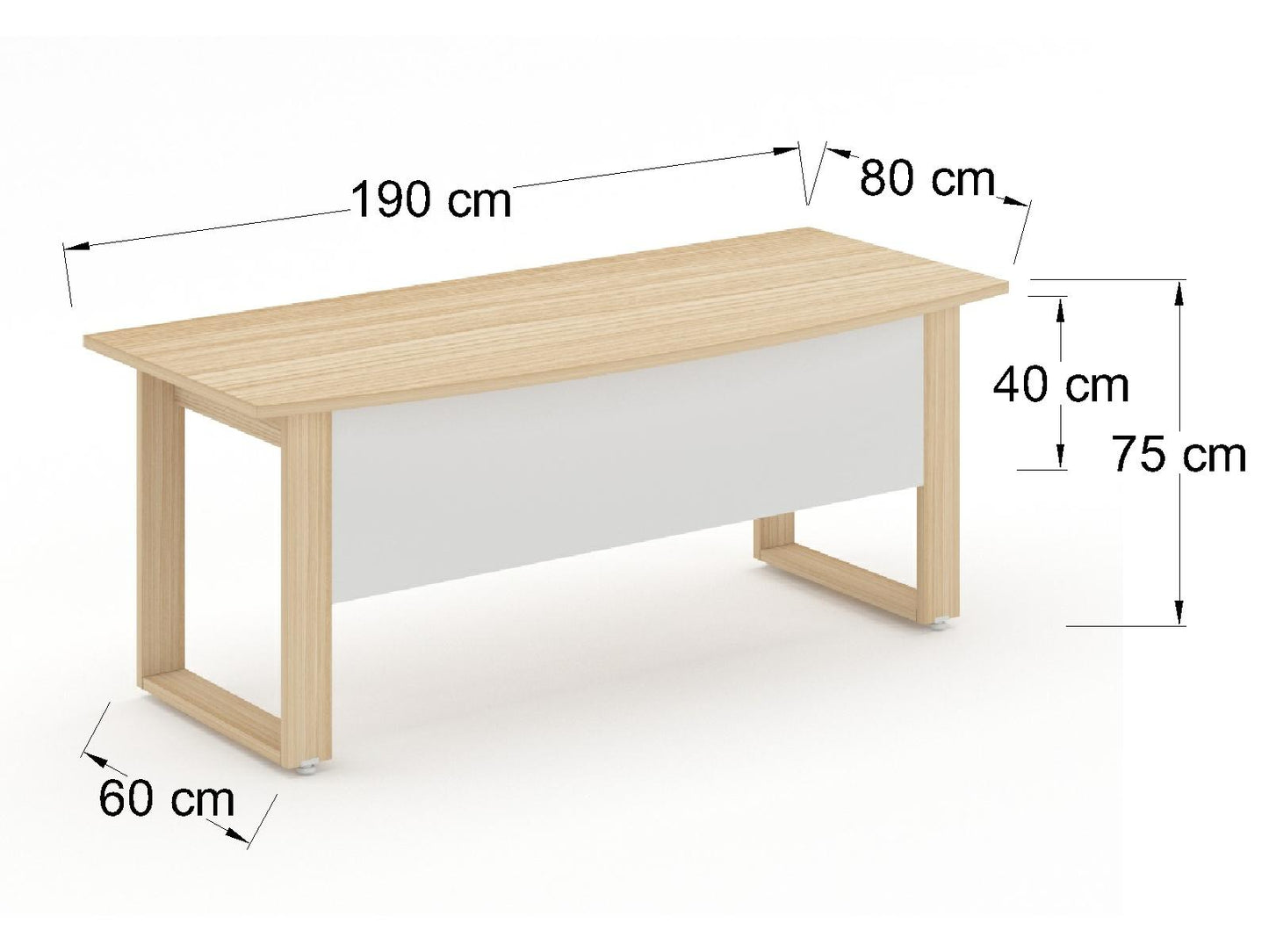 Escritorio Ejecutivo Bohom-Luma con Cubierta Curva en Color