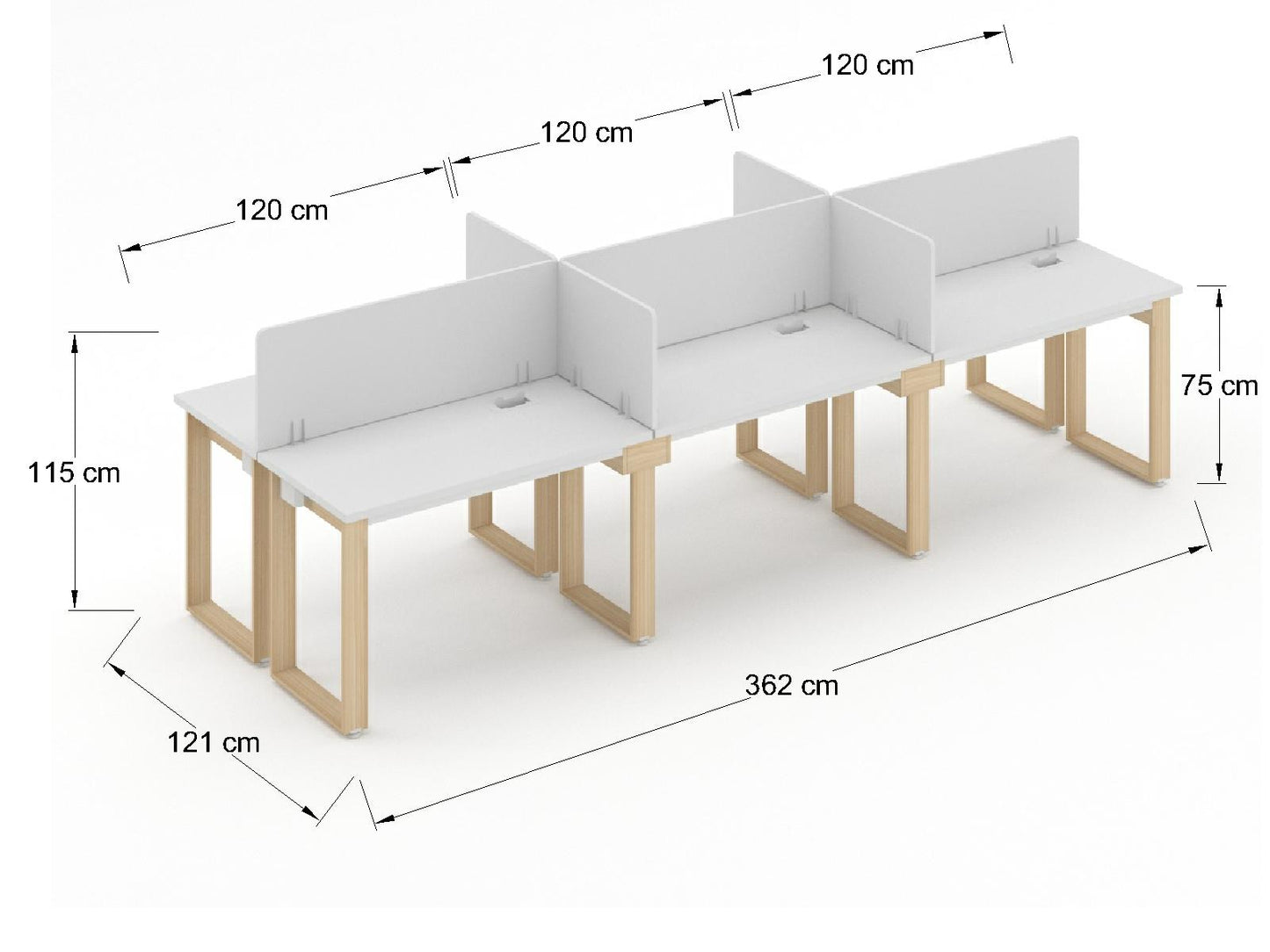 Modulo de Trabajo Bohom para 6 personas