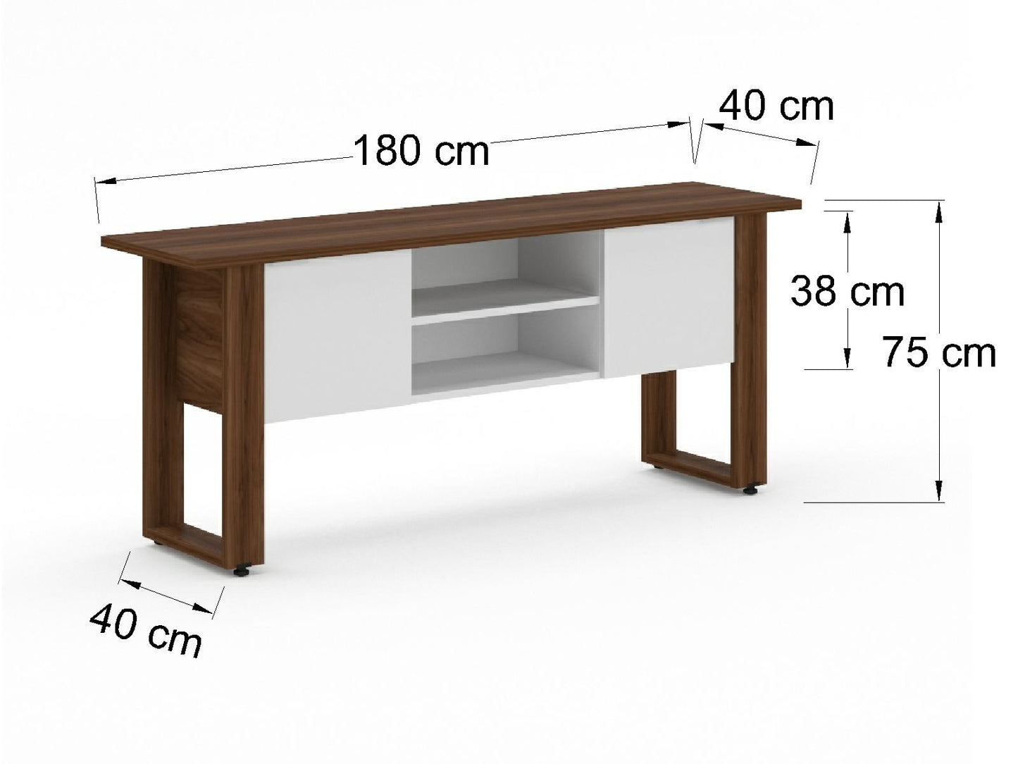Credenza Ejecutiva Bohom con Cubierta en Color + Puertas y Estantes