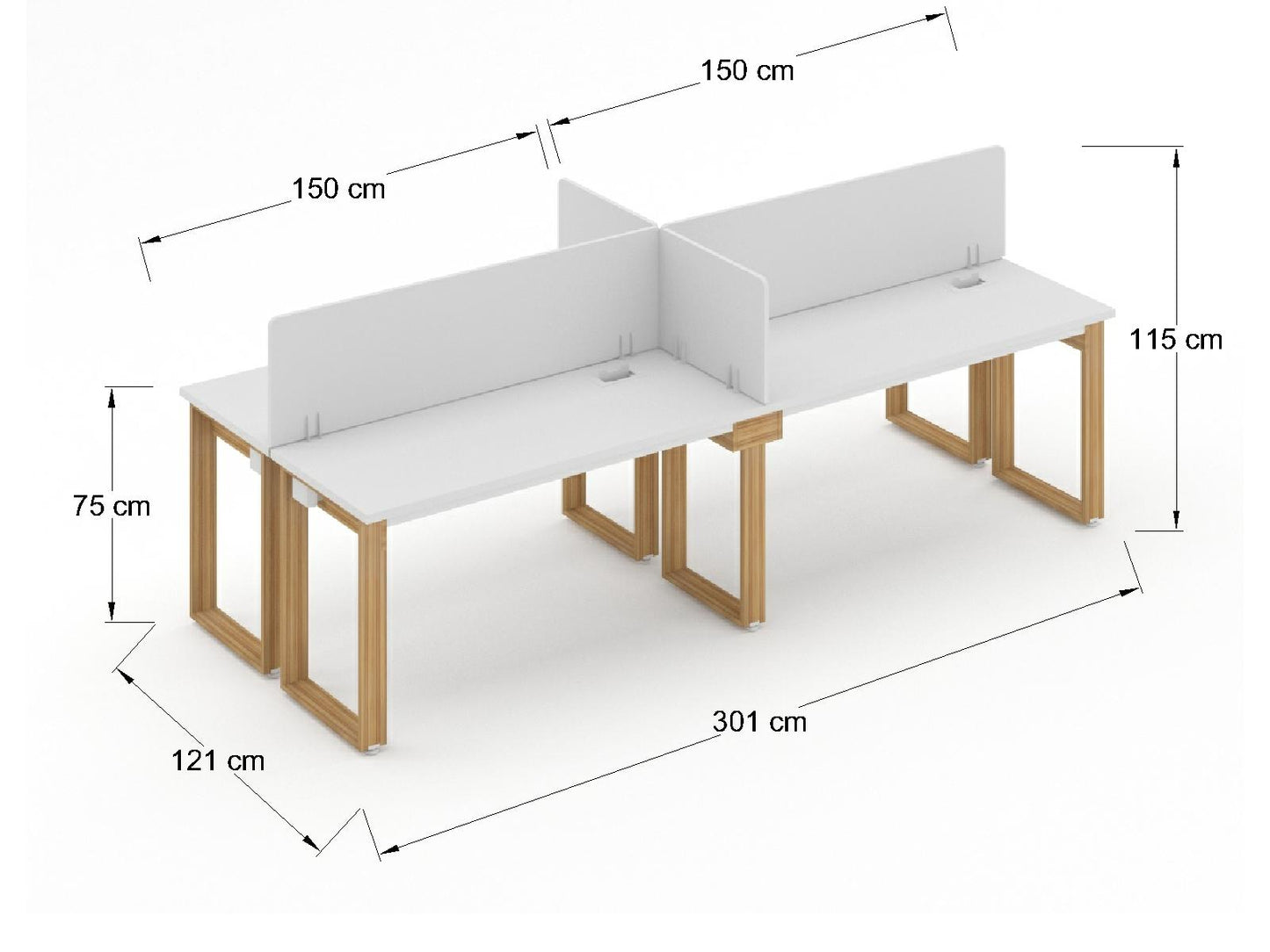 Modulo de Trabajo Bohom para 4 personas