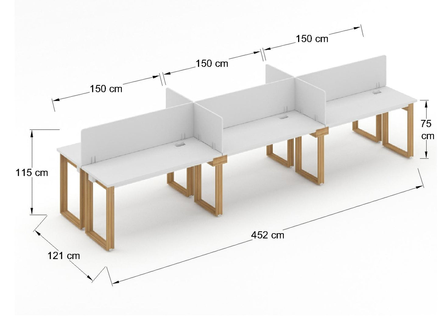 Modulo de Trabajo Bohom para 6 personas