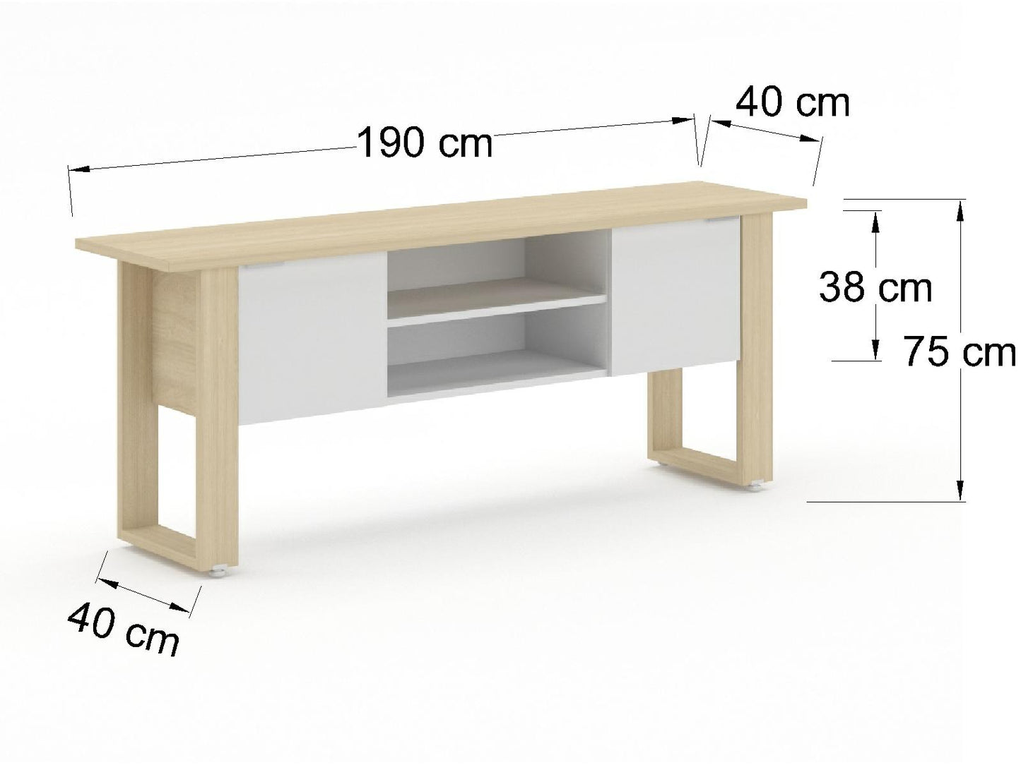 Credenza Ejecutiva Bohom con Cubierta en Color + Puertas y Estantes