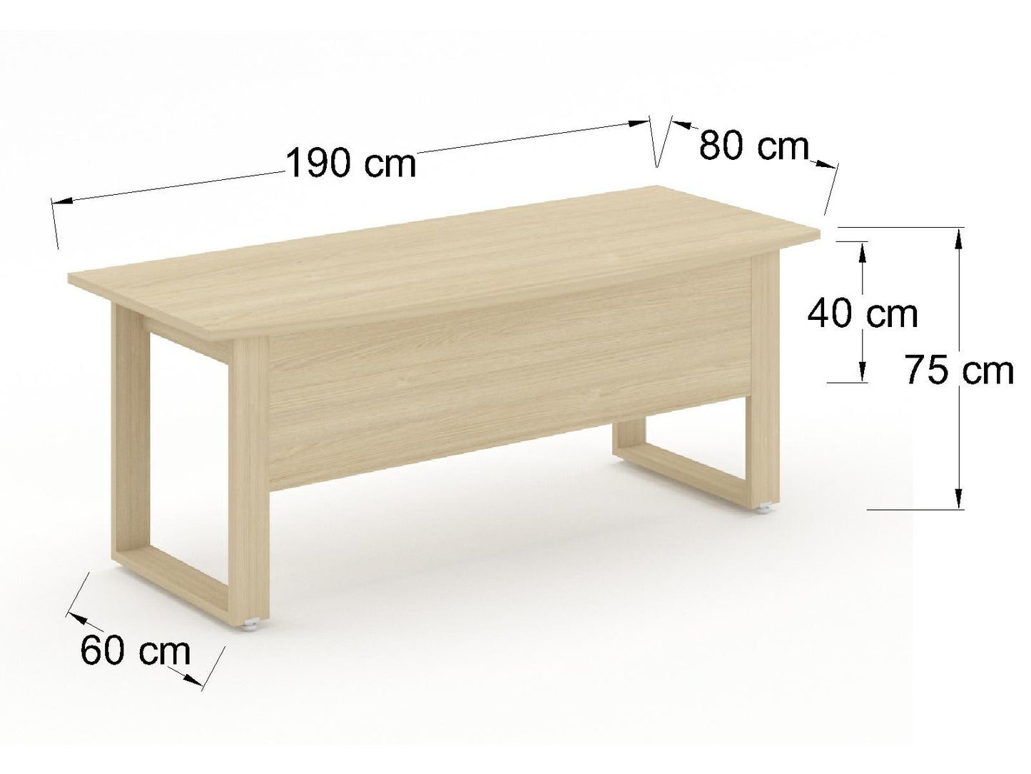 Escritorio Ejecutivo Bohom Un Color con Cubierta Curva