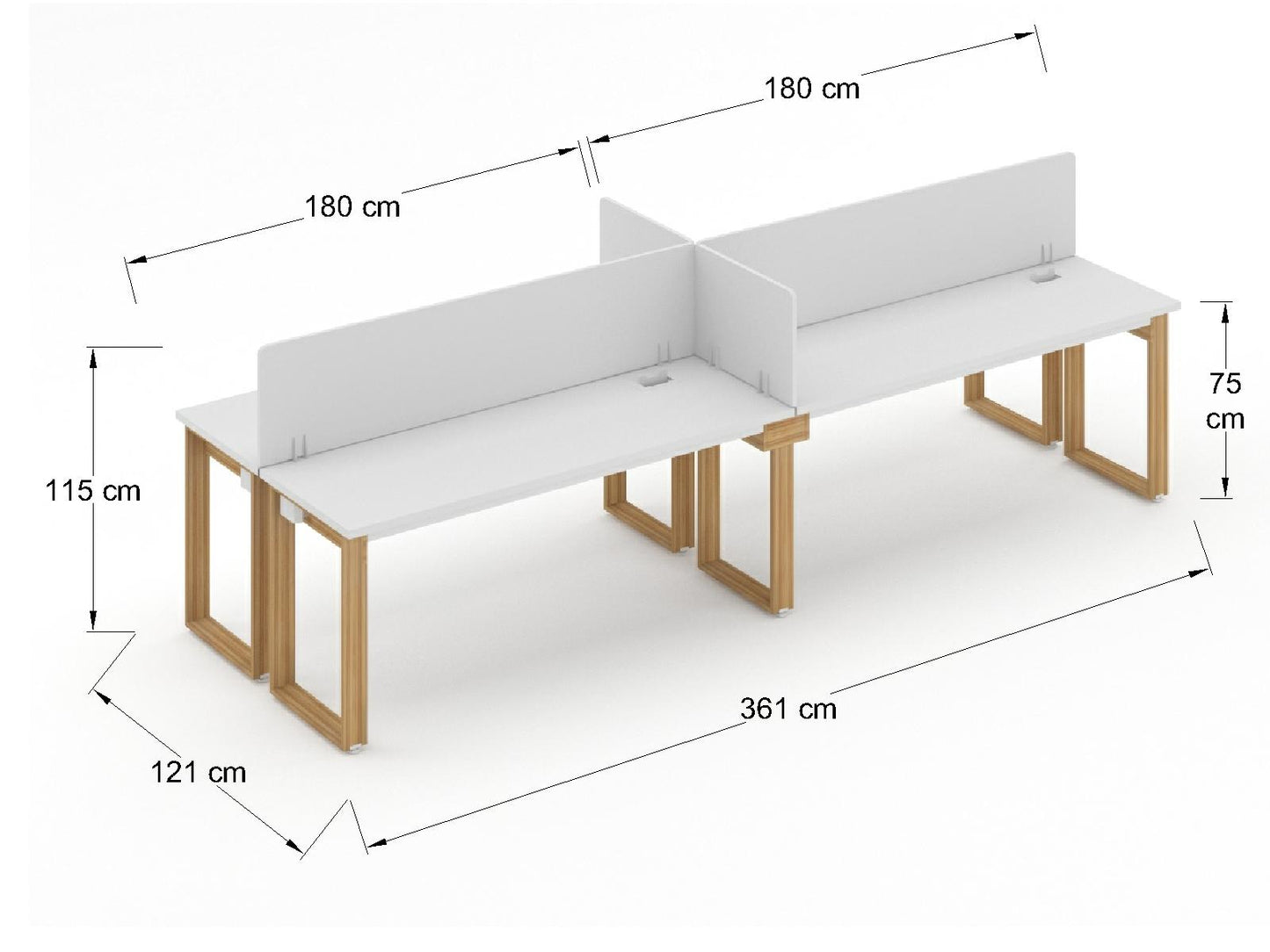 Modulo de Trabajo Bohom para 4 personas