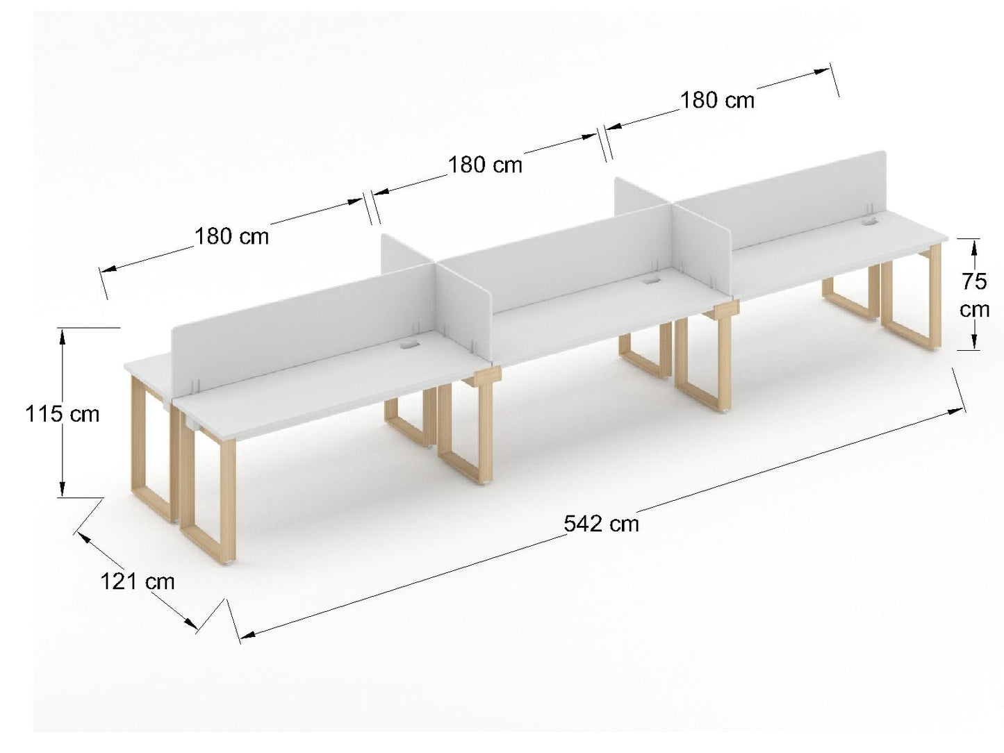 Modulo de Trabajo Bohom para 6 personas