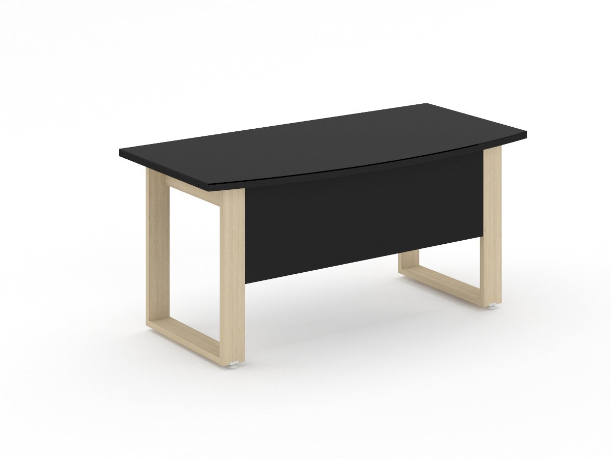 Escritorio Ejecutivo Bohom con Cubierta Curva en Cristal Ne