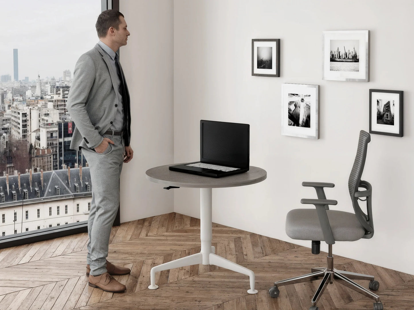 Mesa Circular de Altura Ajustable Soma