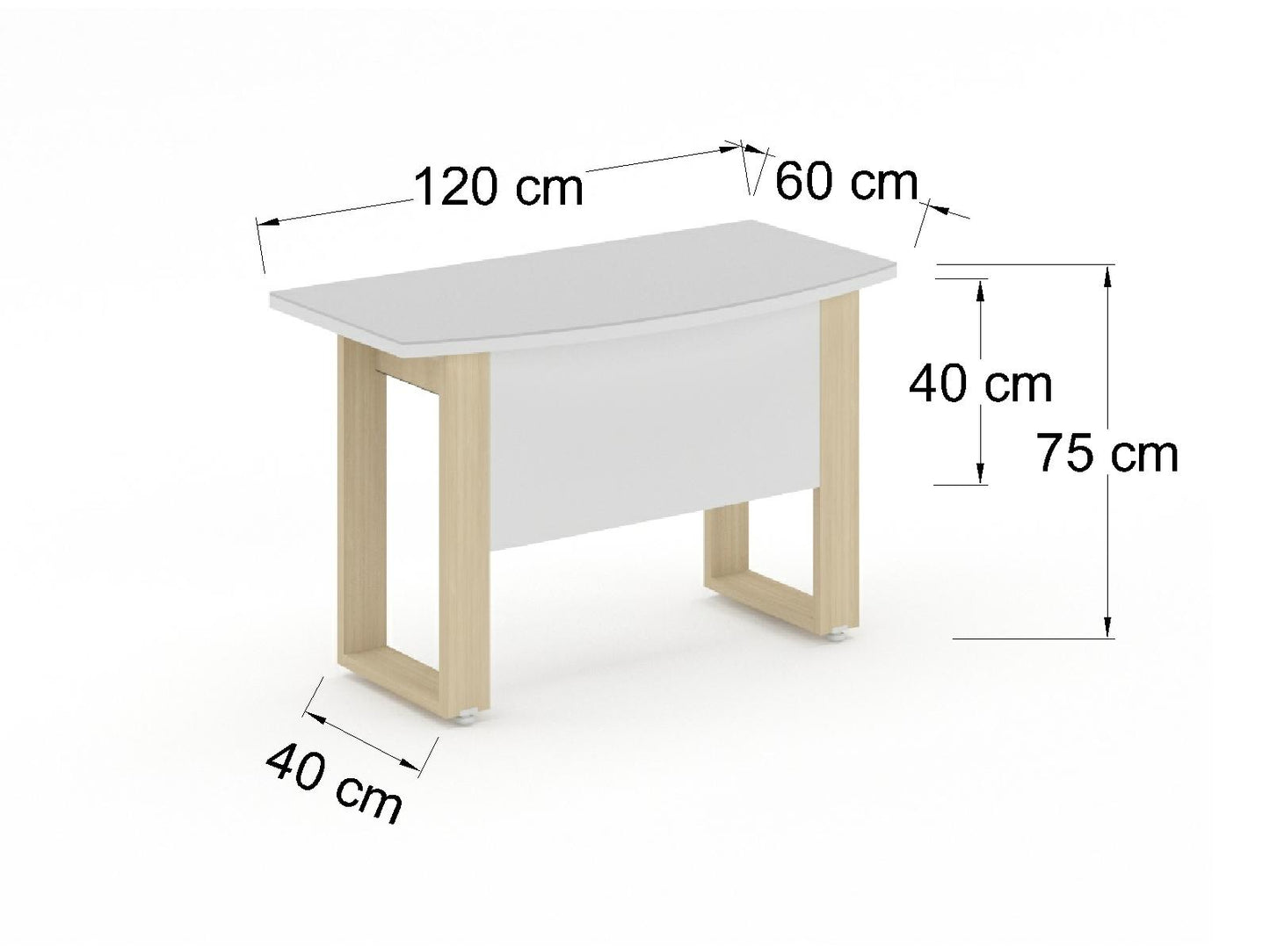 Escritorio Ejecutivo Bohom-Luma con Cubierta Curva en Cristal Bl