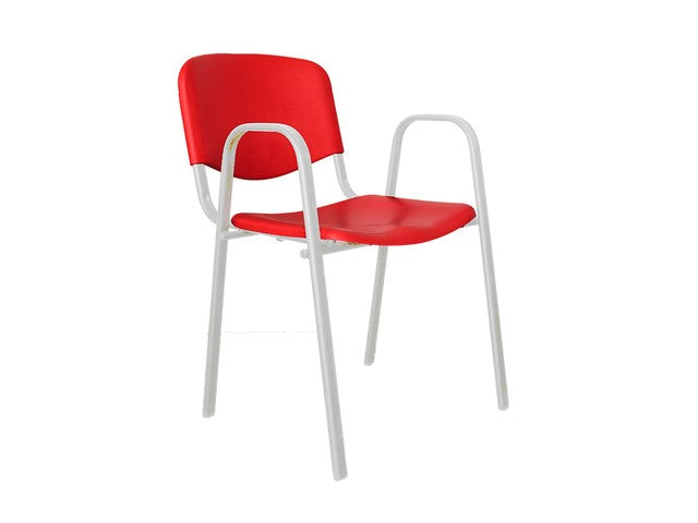 Silla de Visita ISO Colors con Brazos Base Blanca