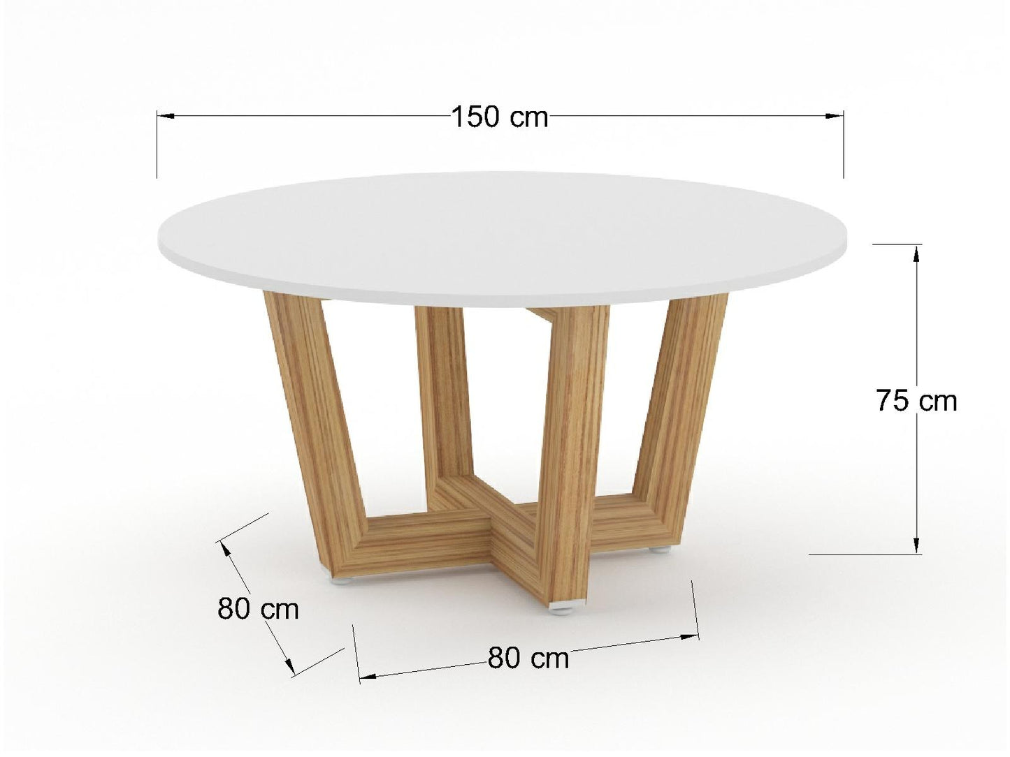Mesa de Juntas Bok-Santal con Cubierta Blanca