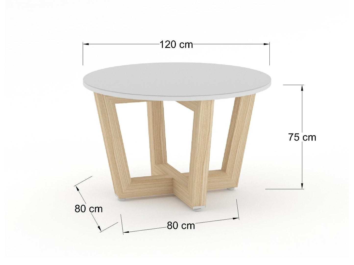 Mesa de Juntas Bok-Santal con Cubierta Blanca de Cristal