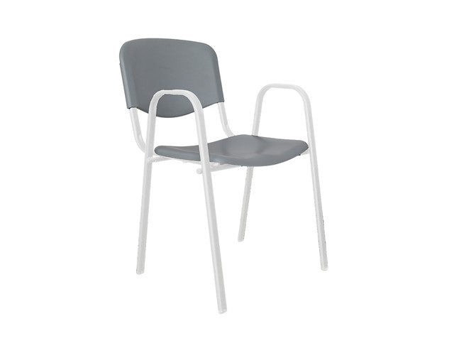 Silla de Visita ISO Colors con Brazos Base Blanca