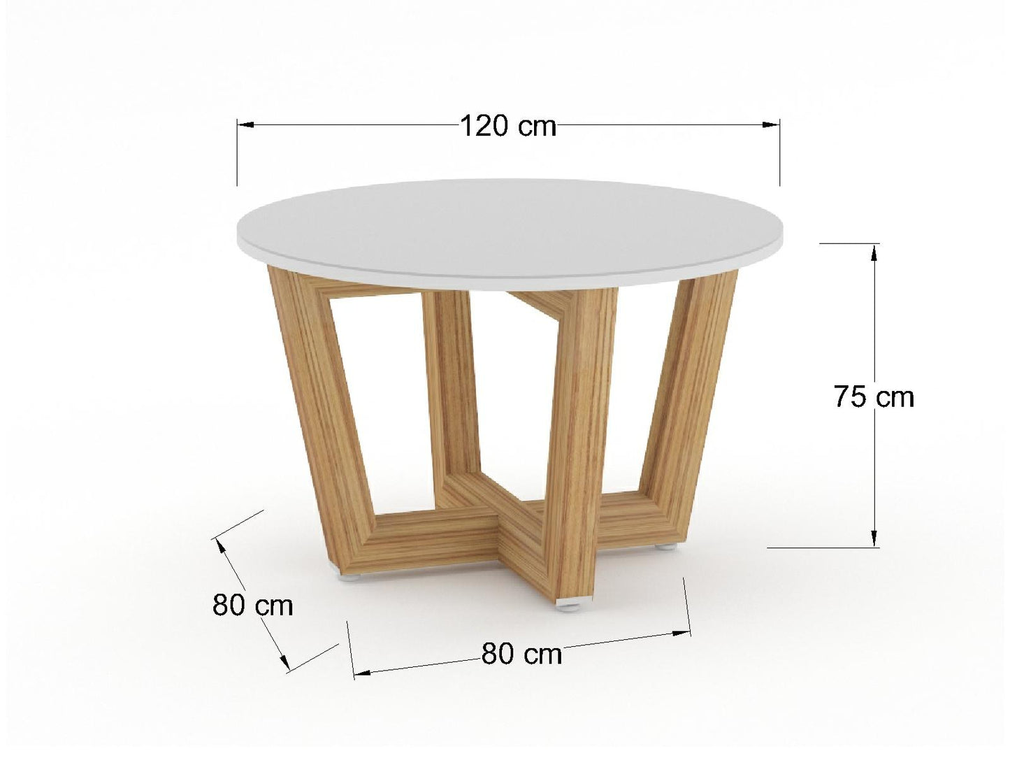 Mesa de Juntas Bok-Santal con Cubierta Blanca de Cristal