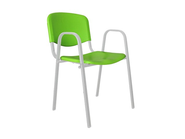 Silla de Visita ISO Colors con Brazos Base Blanca