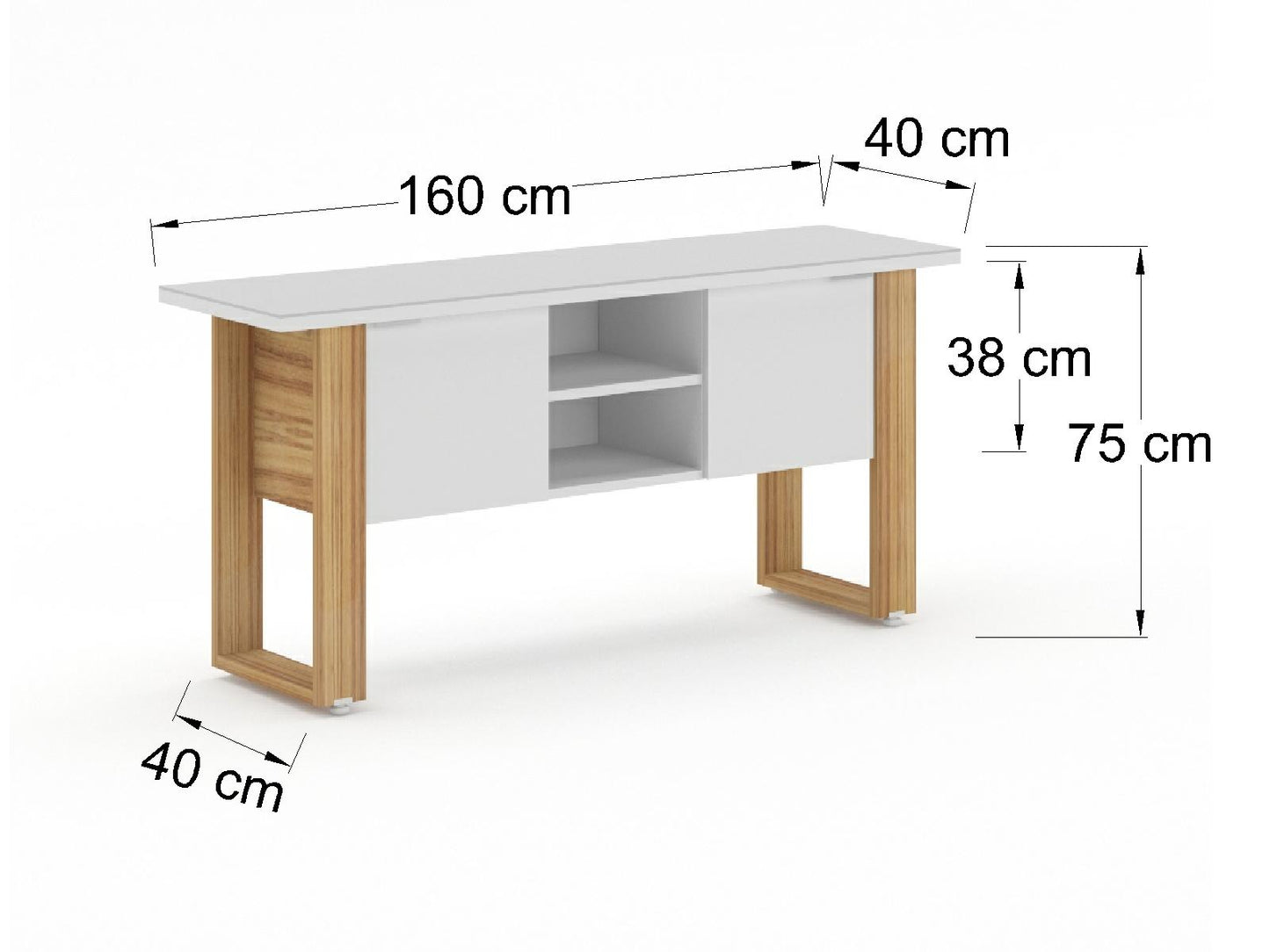 Credenza Ejecutiva Bohom-Luma con Puertas y Estantes