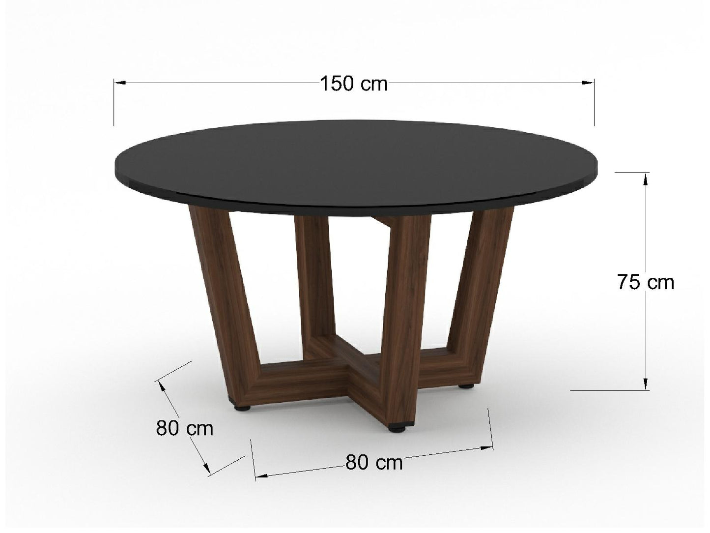 Mesa de Juntas Bok con Cubierta Negra de Cristal