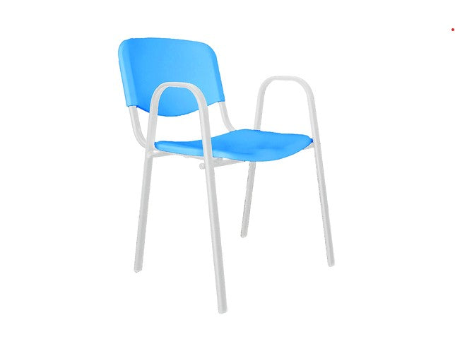 Silla de Visita ISO Colors con Brazos Base Blanca