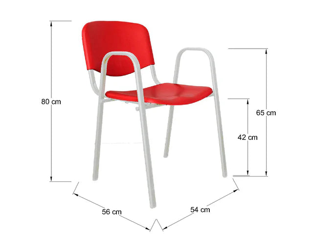 Silla de Visita ISO Colors con Brazos Base Negra