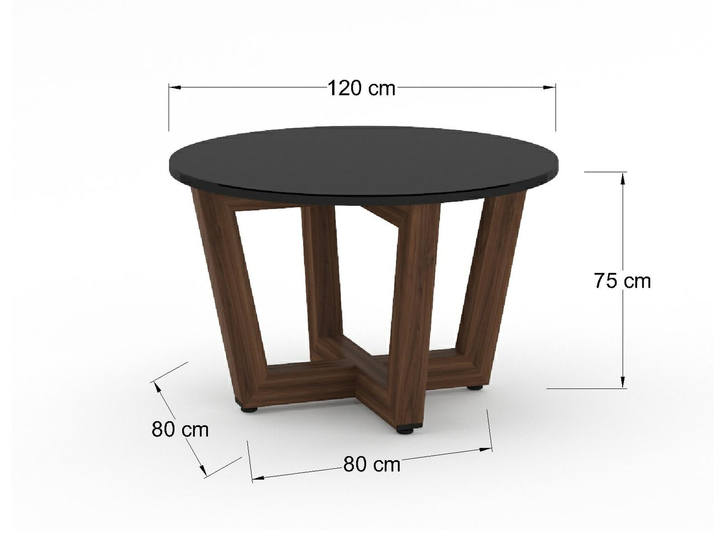 Mesa de Juntas Bok con Cubierta Negra de Cristal