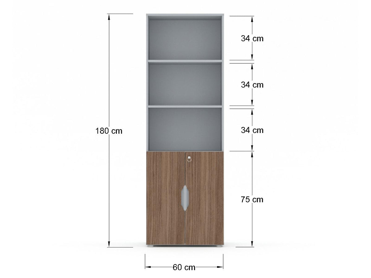 Librero Económico de MDF Con Puertas LMMF18