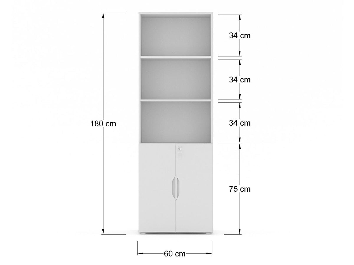 Librero Económico de MDF Con Puertas LMMF18