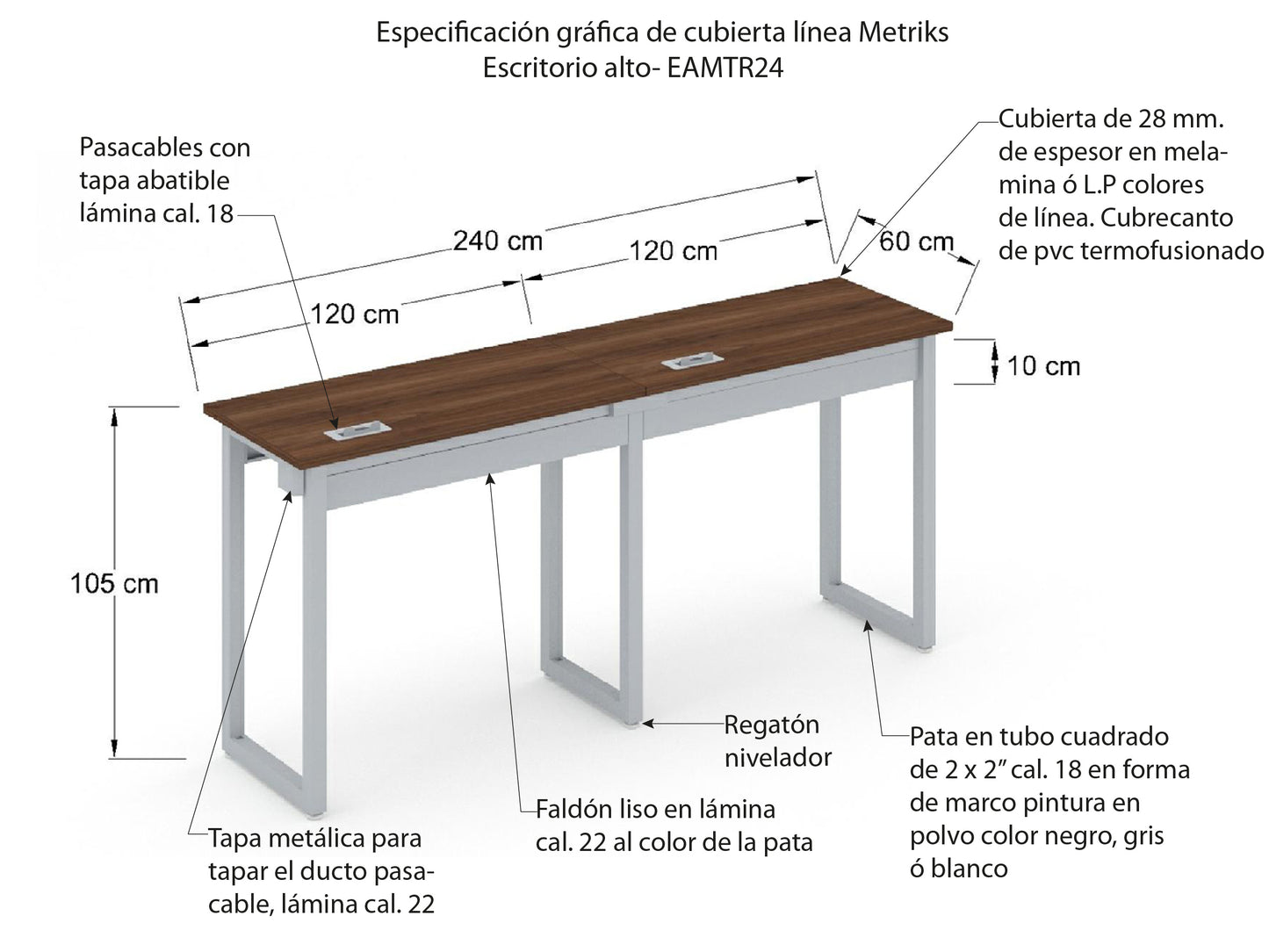 Escritorio Doble Alto EAMTR